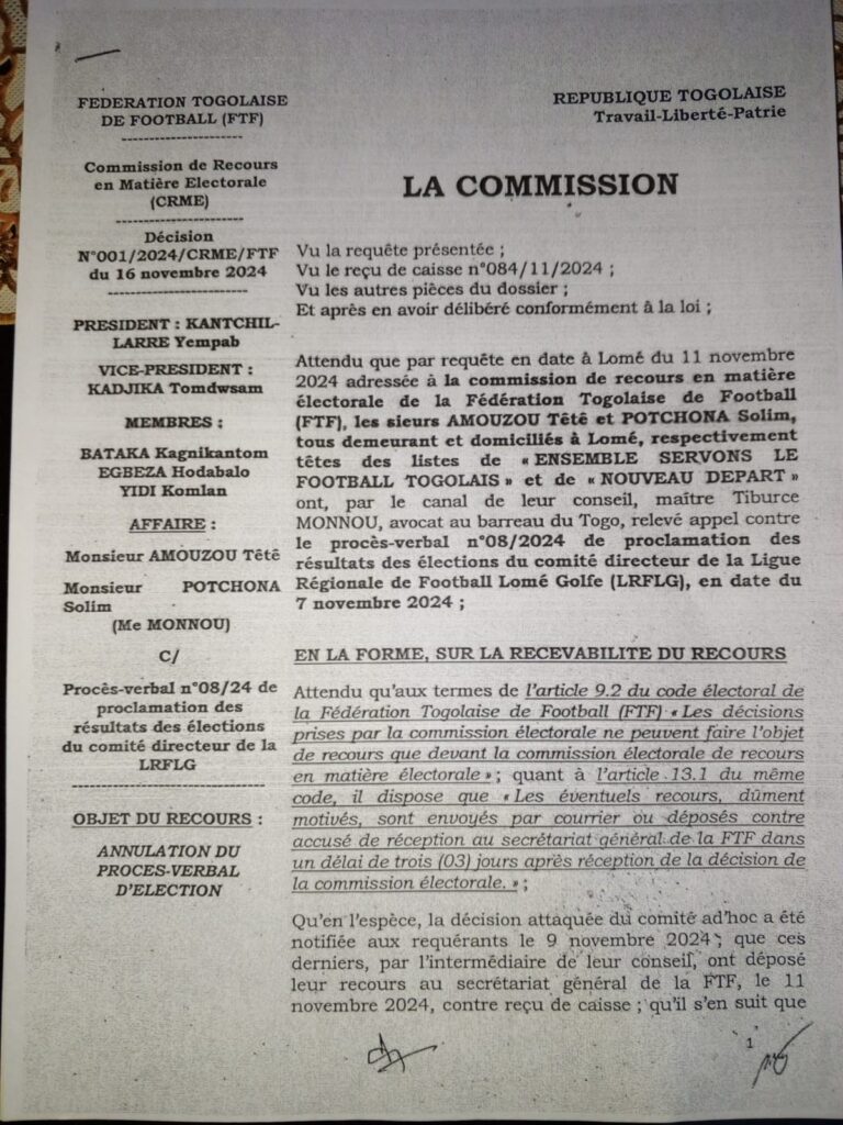 Election LRFLG : La commission de recours déclare « illégale » et « irrégulière » la suspension