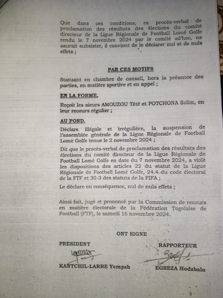 Election LRFLG : La commission de recours déclare « illégale » et « irrégulière » la suspension
