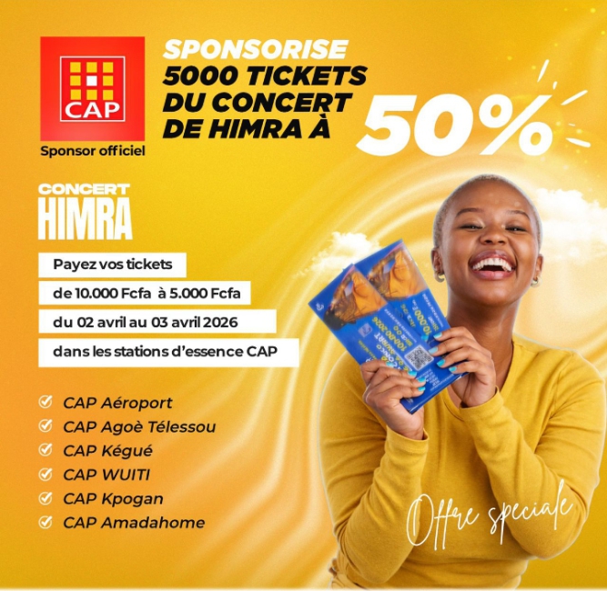Concert d’Himra : 50 % de réduction sur les tickets grâce à CAP Togo ! Comment en profiter ?