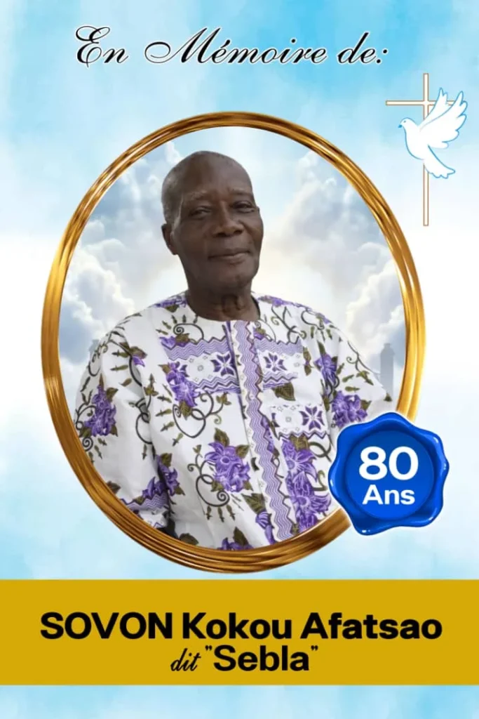 Bè-Hounvémé : voici le programme des obsèques de SOVON Kokou Afatsao