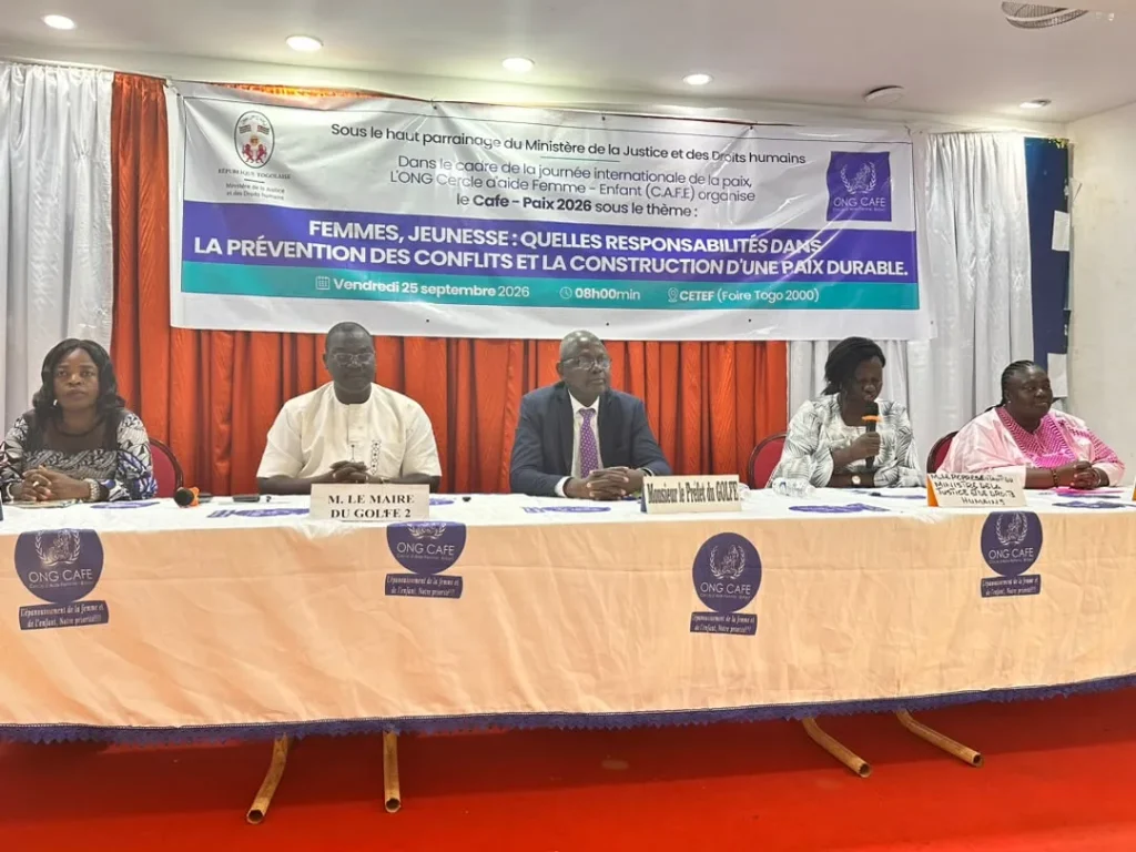 Journée Internationale de la Paix : au Togo, l’ONG CAFE mobilise femmes et jeunes pour la construction d’une paix durable